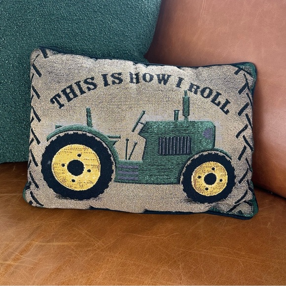 Unbranded Other - Unbranded Green Yellow Throw Pillow Farmer Tractor This Is How I Roll Lumbar